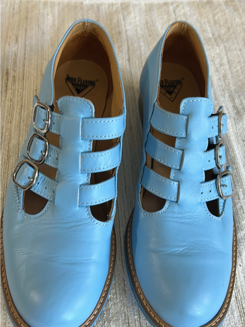 John Fluevog Light Blue Biblio McPhee Size 8